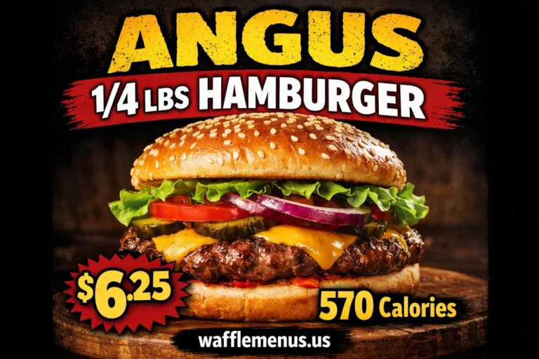 ANGUS 1/4 LBS HAMBURGER $6.25 | 570 Calories