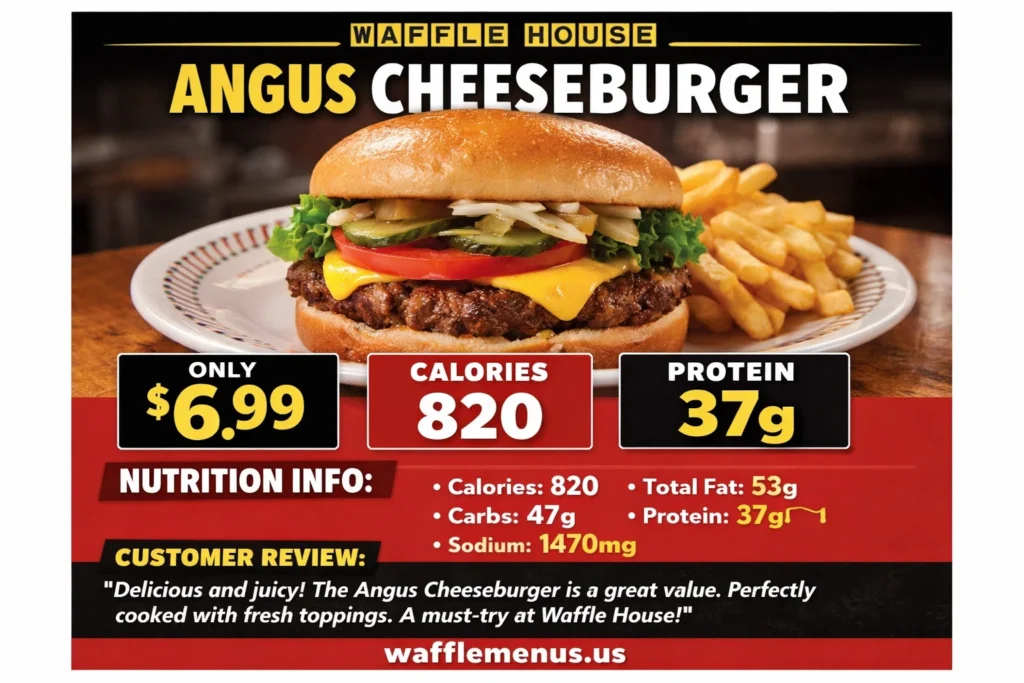 Angus Cheeseburger at Waffle House Price, Calories, Nutrition & Review (2026)