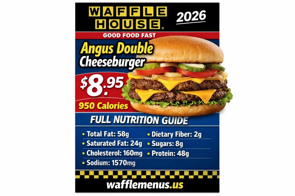 Angus Double Cheeseburger at Waffle House Price, Calories & Full Nutrition Guide (2026)