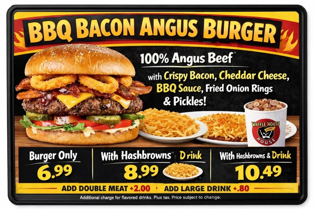 BBQ Bacon Angus Burger at Waffle House Price