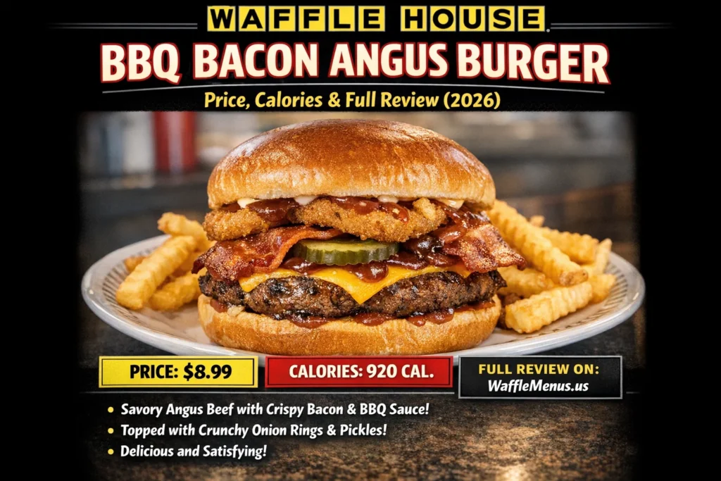 BBQ Bacon Angus Burger at Waffle House Price, Calories and Full Review (2026)