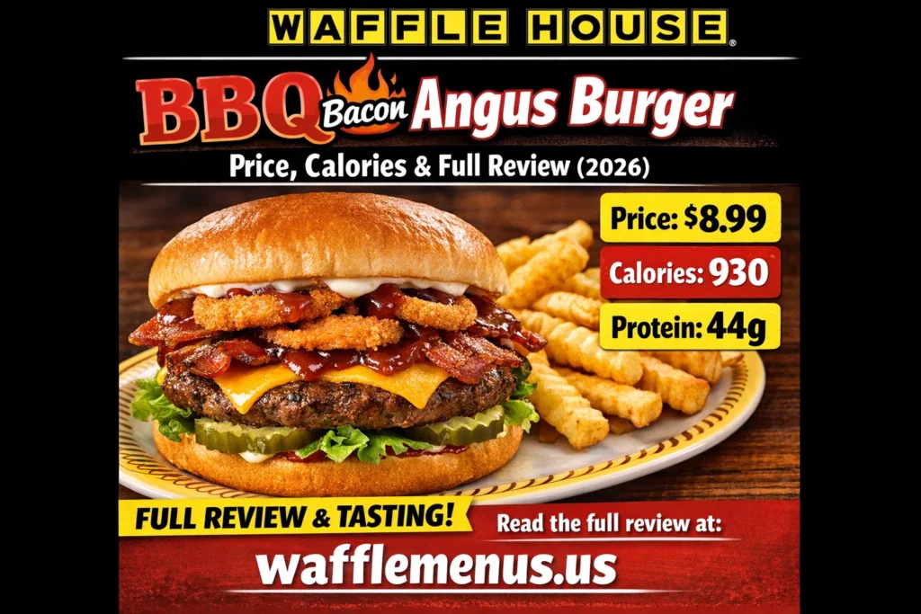 BBQ Bacon Angus Burger at Waffle House Price, Calories and Full Review (2026)