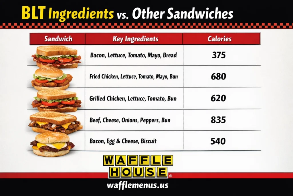 Waffle House Bacon Lettuce and Tomato (BLT) Sandwich Price, Calories, Nutrition & Complete Guide 2026