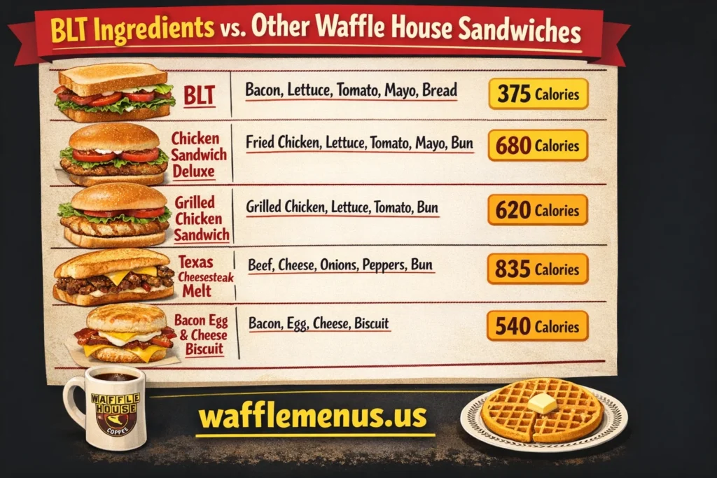 Waffle House Bacon Lettuce and Tomato (BLT) Sandwich Price, Calories, Nutrition & Complete Guide 2026