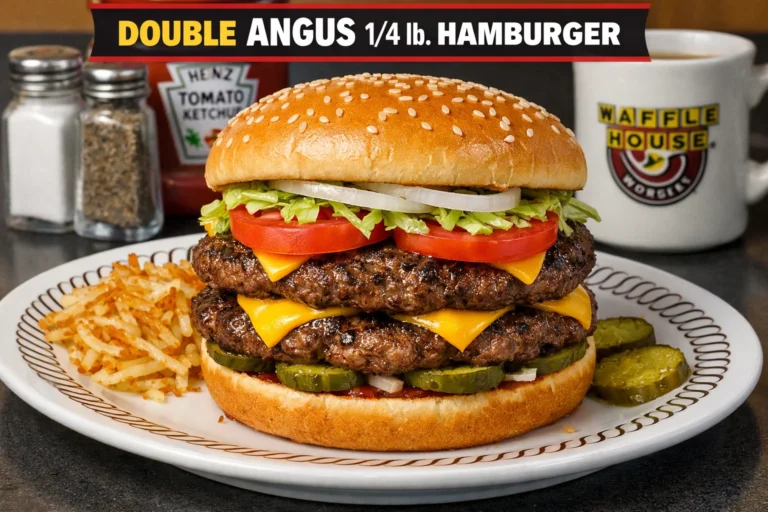Double Angus 1/4 lbs Hamburger at Waffle House