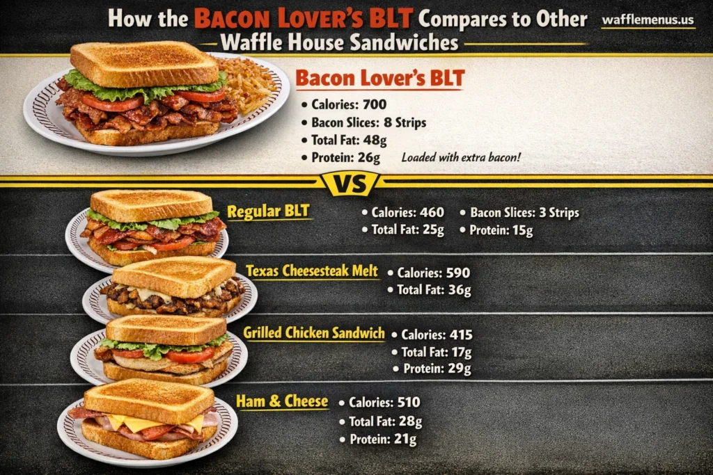 Bacon Lovers BLT Waffle House Menu Price, Calories & Nutrition Facts 2026