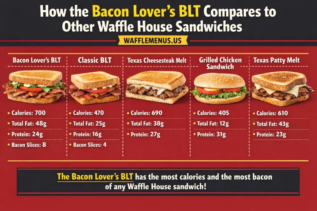 Bacon Lovers BLT Waffle House Menu Price, Calories & Nutrition Facts 2026