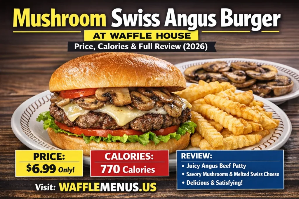 Mushroom Swiss Angus Burger at Waffle House Price, Calories & Full Review (2026)