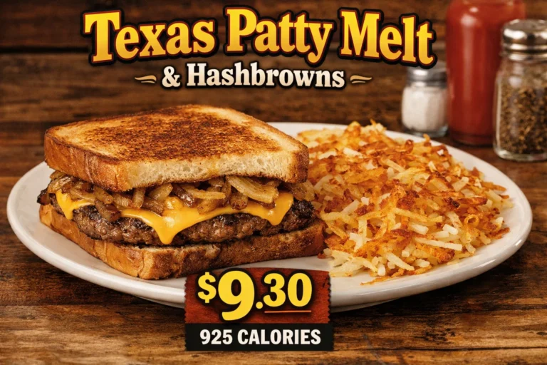 TEXAS PATTY MELT WITH HASHBROWNS with Updated Prices 2026