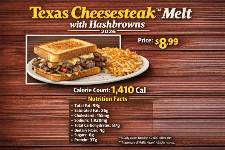 Texas Cheesesteak™ Melt with Hashbrowns Price, Calories & Nutrition 2026