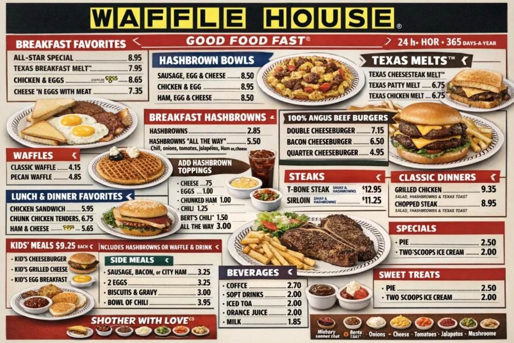 Waffle House Calorie Calculator (2026) Calories, Facts & Full Menu: wafflemenus.us