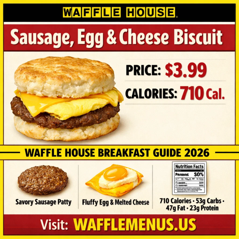 Sausage, Egg and Cheese Biscuit Price, Calories and Waffle House Breakfast Guide 2026