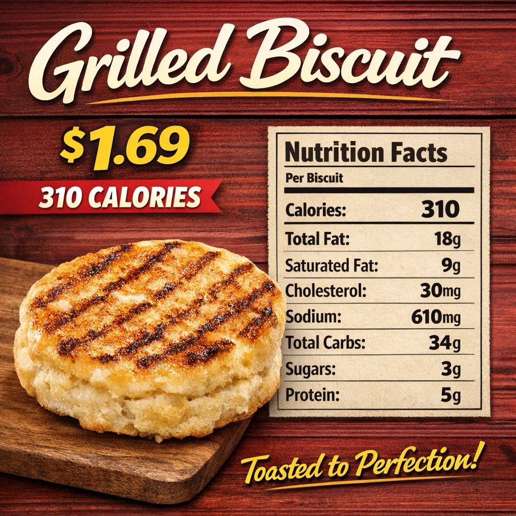 Grilled Biscuit Price, Calories, Nutrition