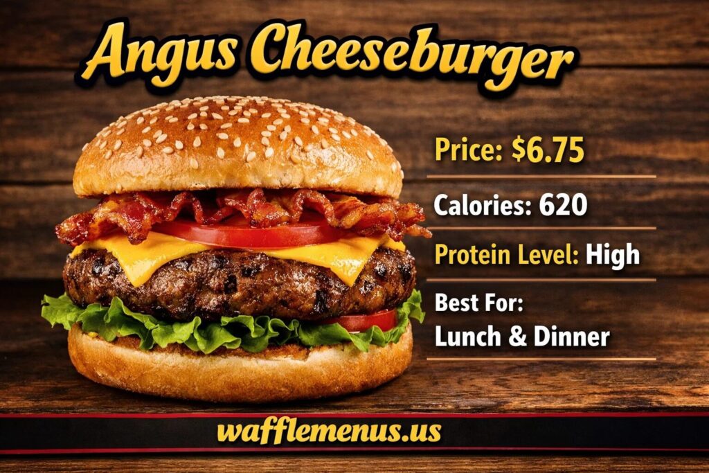 Angus Cheeseburger at Waffle House Price, Calories, Nutrition & Review (2026)