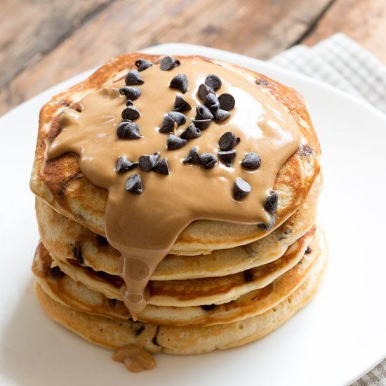 Peanut Butter Waffles with Chocolate Chips