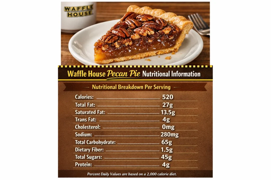 Waffle House Menu Pecan Pie With Price and Calories