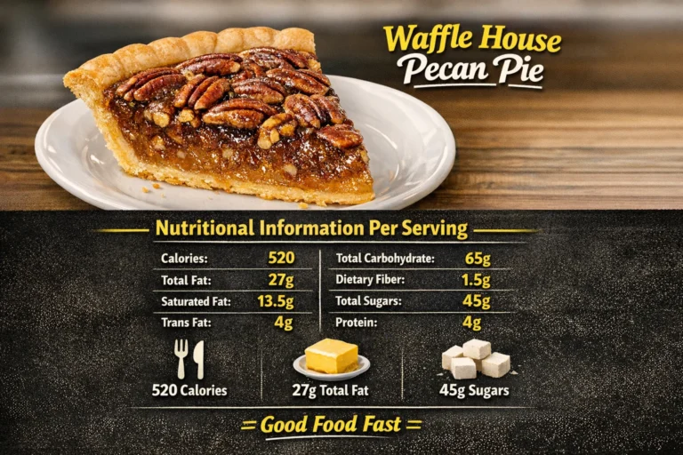 Waffle House Menu Pecan Pie With Price and Calories