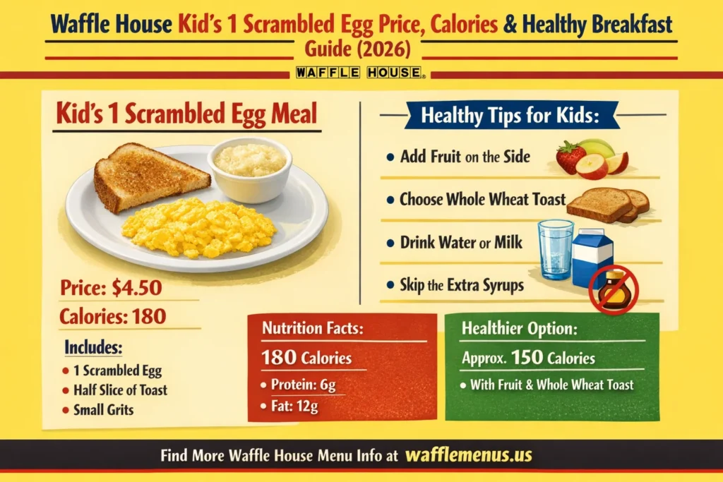 Waffle House Kid’s 1 Scrambled Egg Price, Calories and Healthy Breakfast Guide