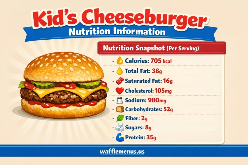 Waffle House Kid’s Cheeseburger Price, Calories and Nutrition Guide