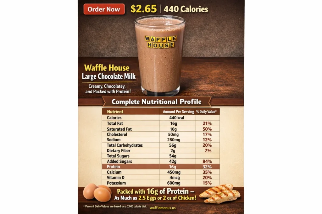 Waffle House Fresh Large Chocolate Milk with Nutritious