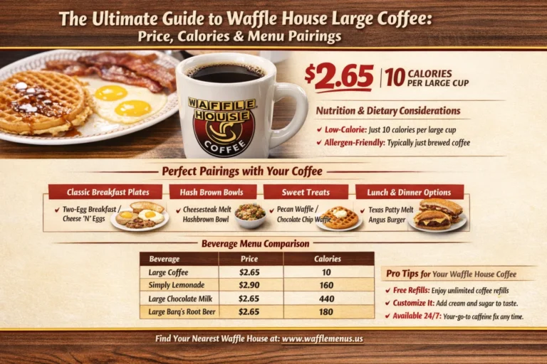 Waffle House Large Coffee Price, Calories and Menu Pairings