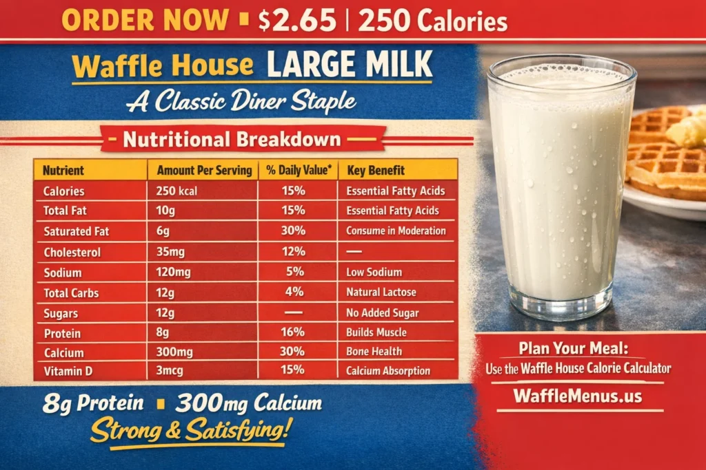 Waffle House Large Milk Nutrition