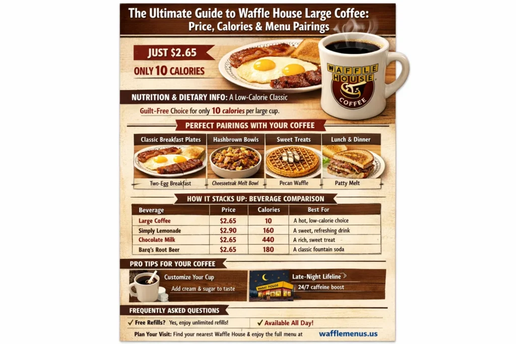 Waffle House Large Coffee Price, Calories and Menu Pairings