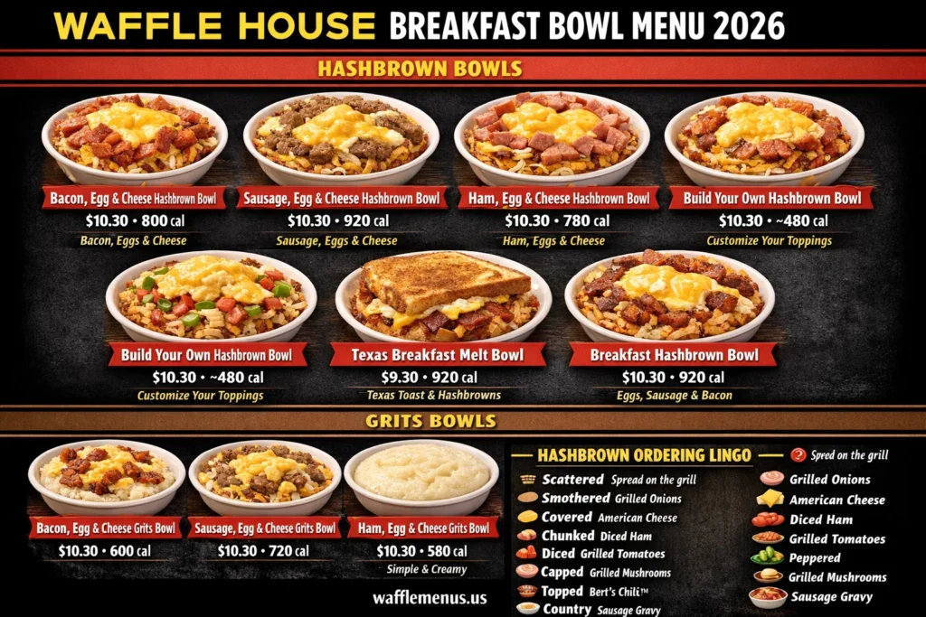 Waffle House Breakfast Bowls with Updated Price