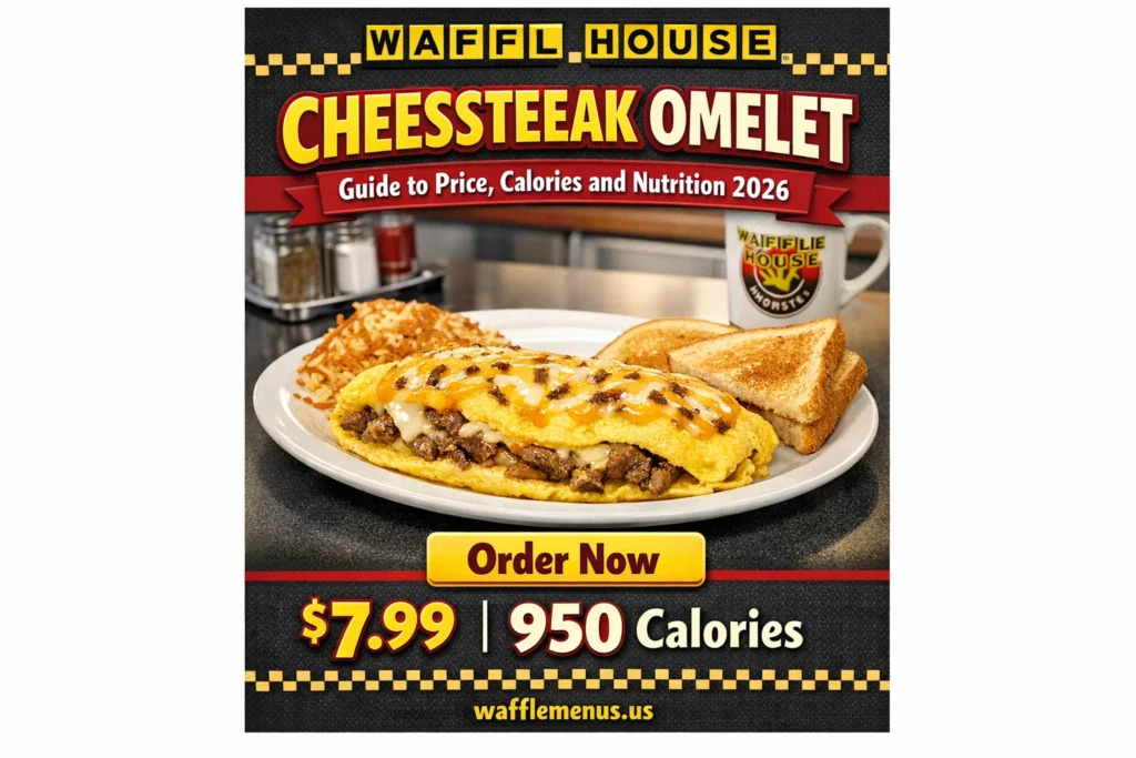 Waffle House Cheesesteak Omelet Guide to Price, Calories and Nutrition