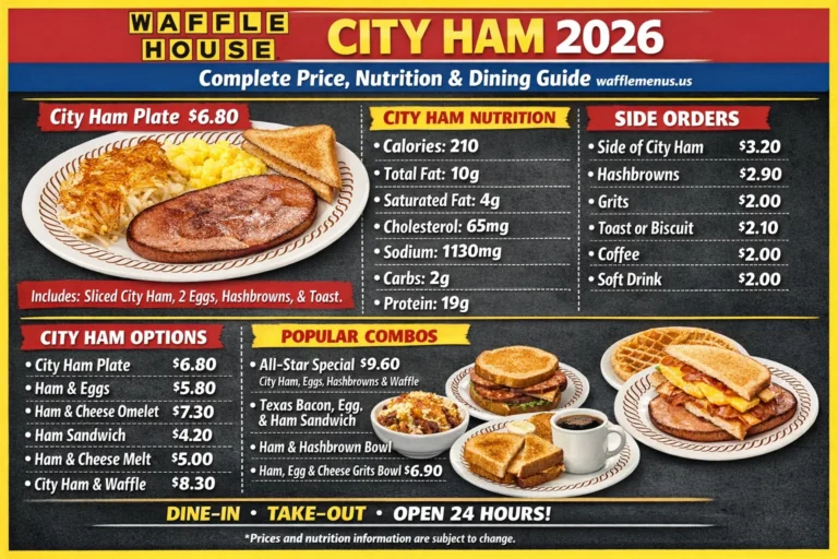 Waffle House City Ham Complete Price, Nutrition & Dining Guide