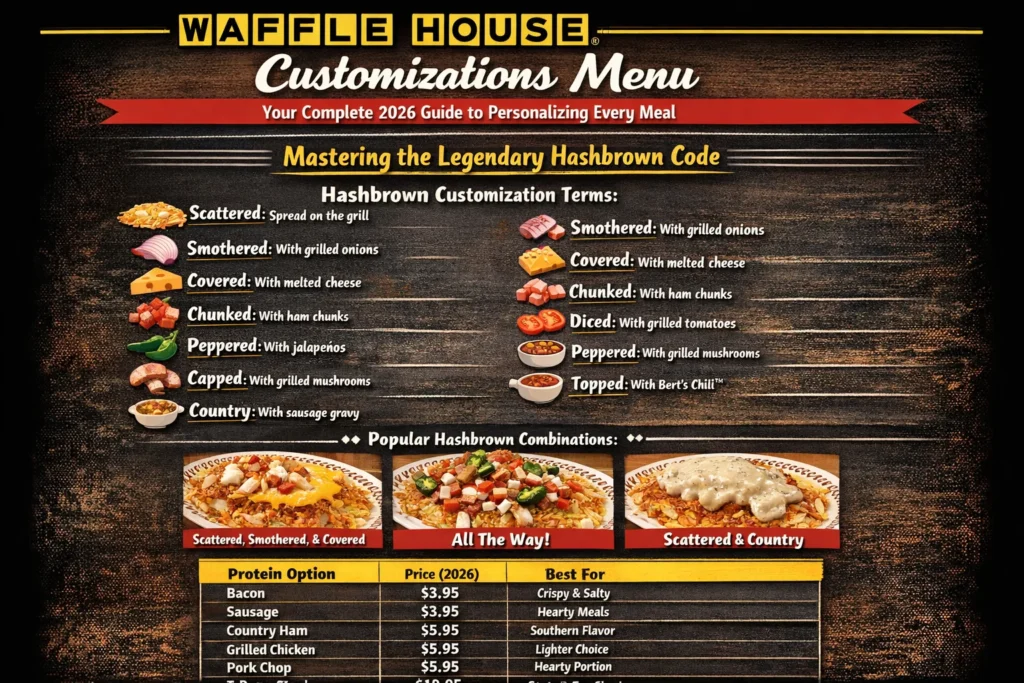 Waffle House Customizations Menu