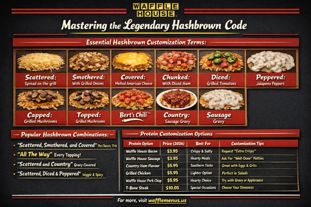 Waffle House Customizations Menu