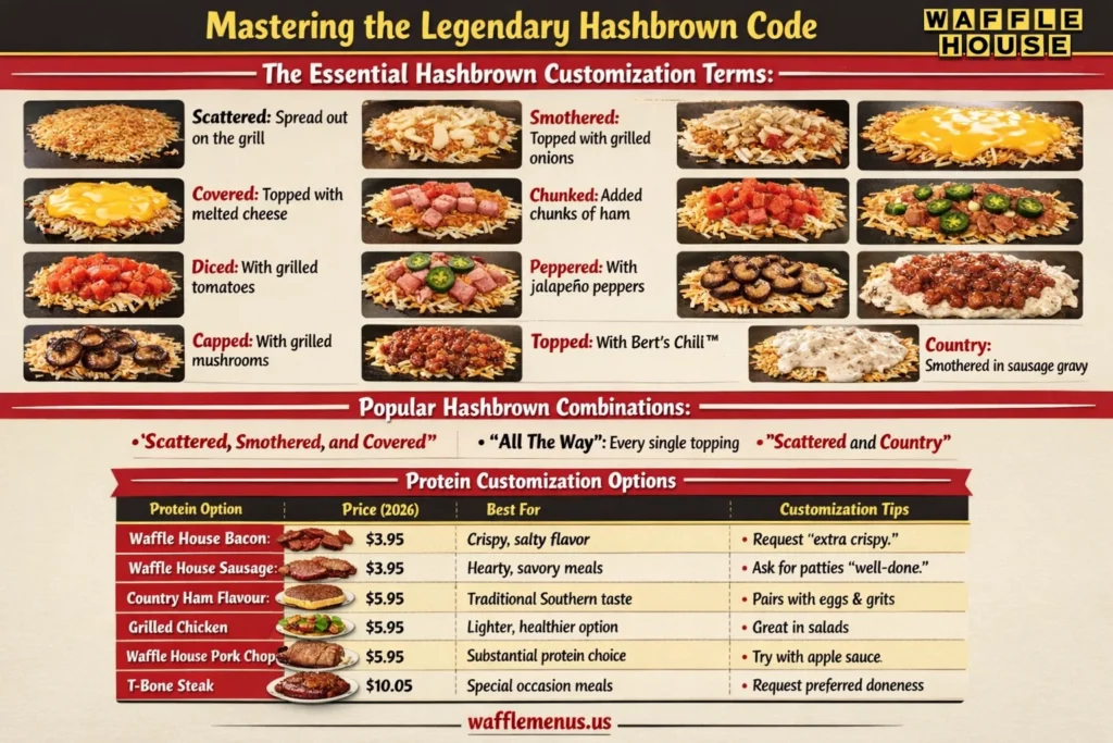 Waffle House Customizations Menu