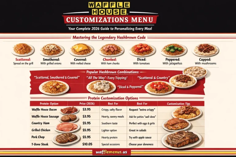 Waffle House Customizations Menu