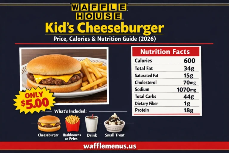 Waffle House Kid’s Cheeseburger Price, Calories and Nutrition Guide