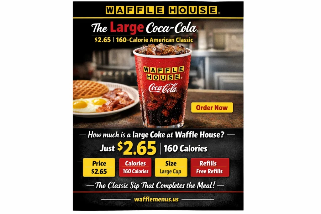 Waffle House Large Coca-Cola Price $2.65 | 160-calorie