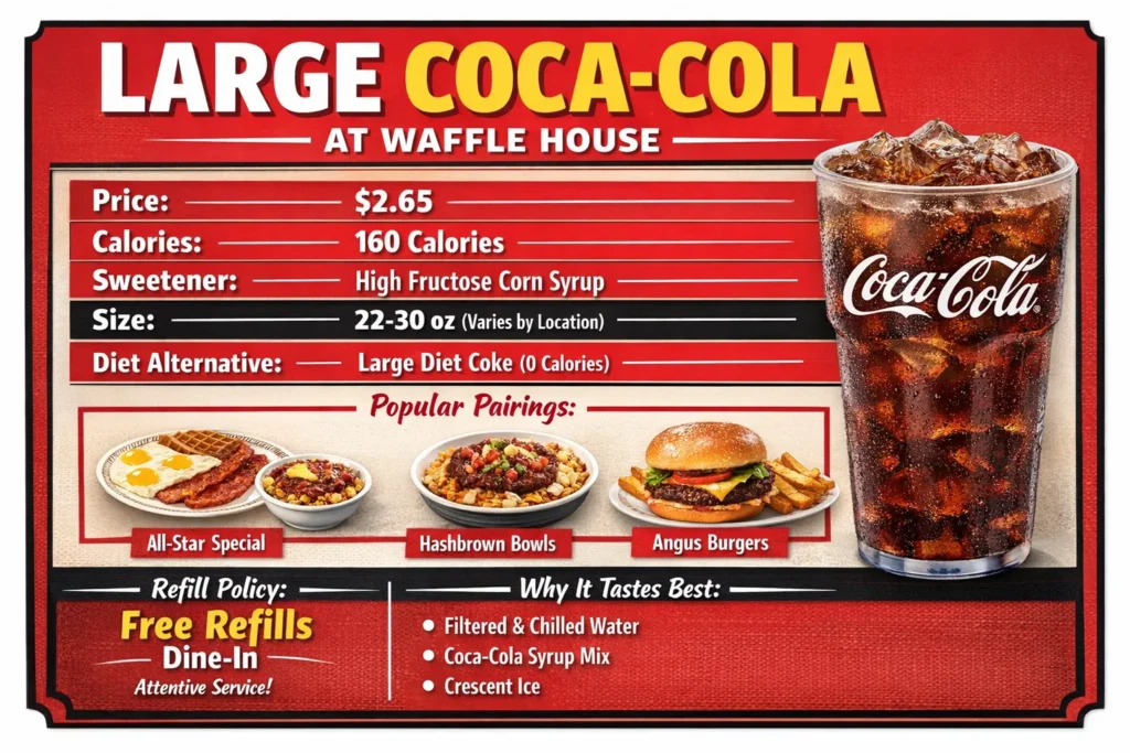 Waffle House Large Coca-Cola Price $2.65 | 160-calorie