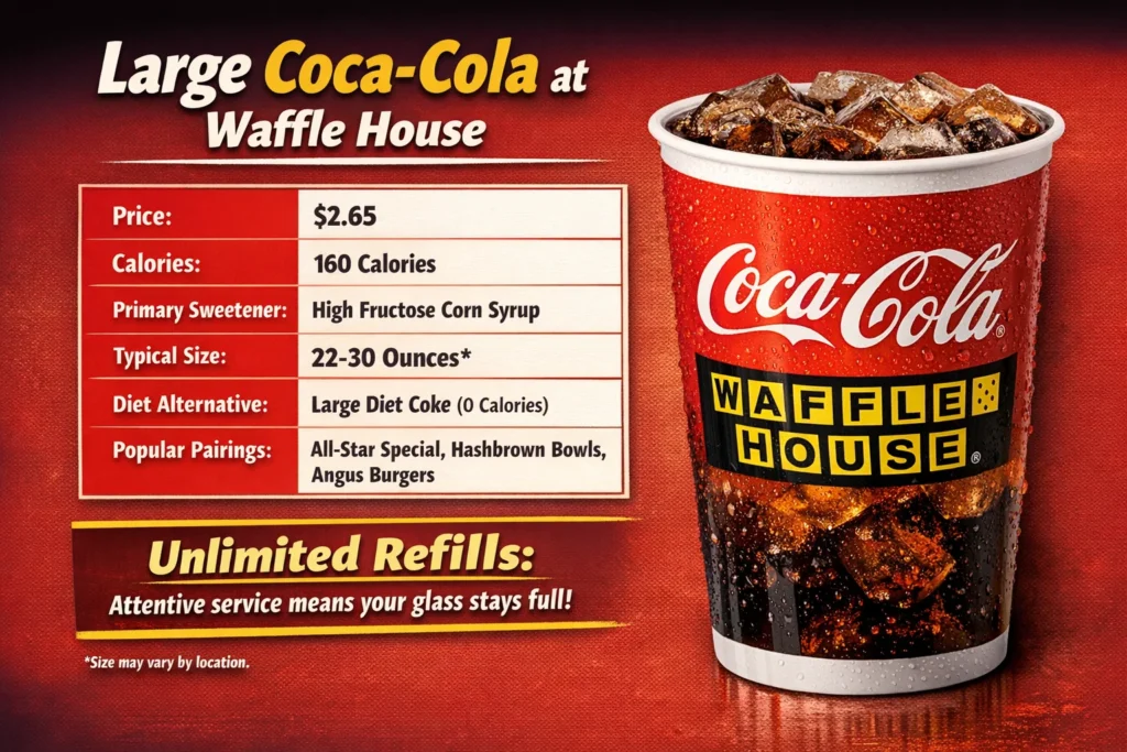 Waffle House Large Coca-Cola Price $2.65 | 160-calorie
