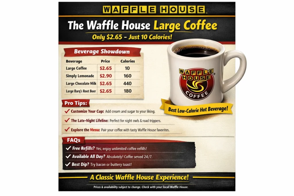 Waffle House Large Coffee Price, Calories and Menu Pairings