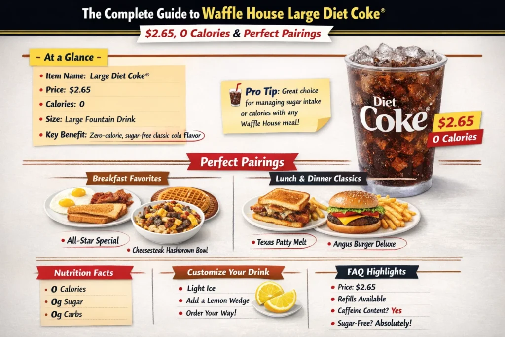 Waffle House Large Diet Coke® $2.65 | 0.0 Calories 