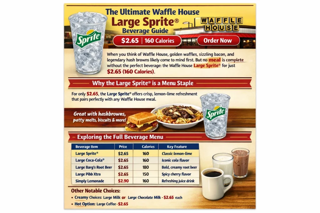 Waffle House Large Sprite® with Guide and Price
