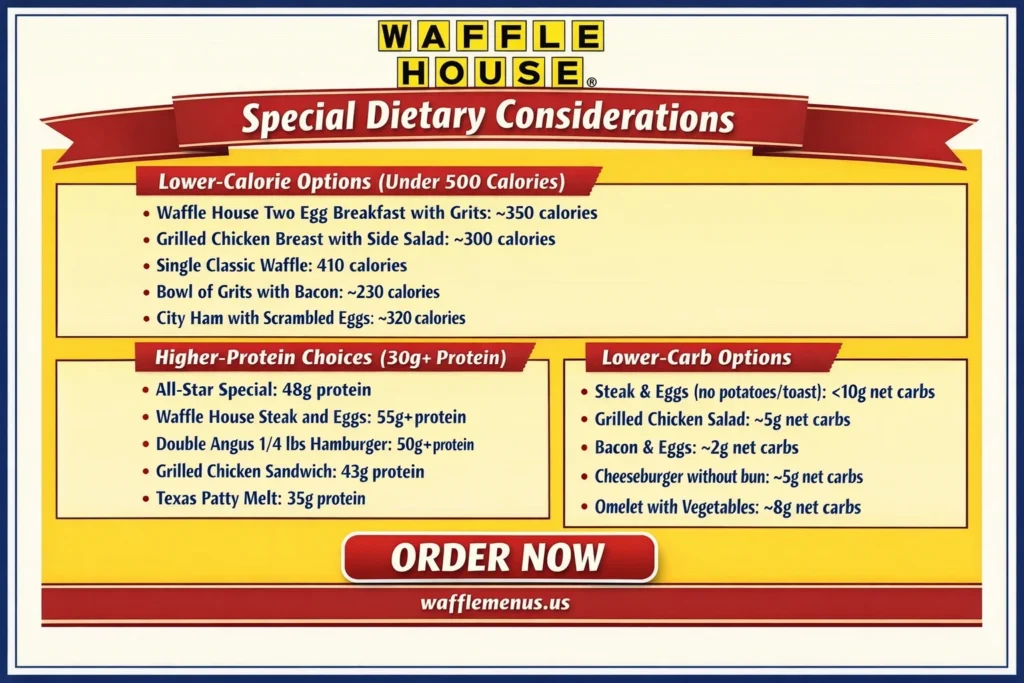 Waffle House Nutrition Menu with Updated Price