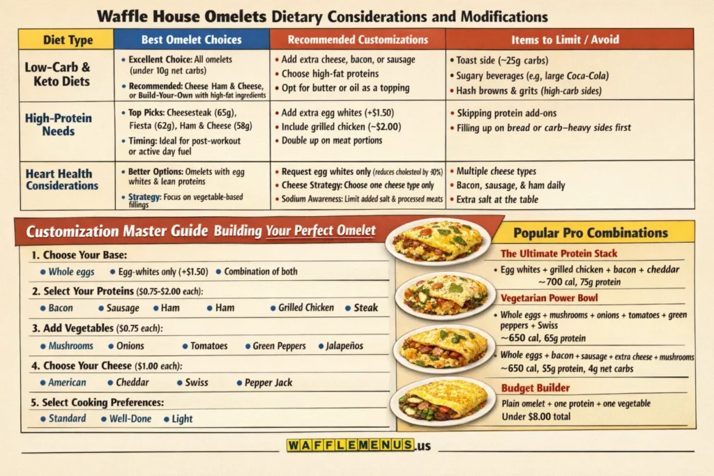 Waffle House Omelets Menu with Price and Calories