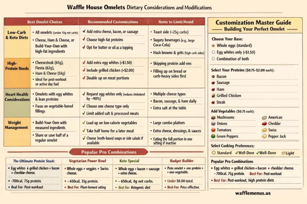 Waffle House Omelets Menu with Price and Calories