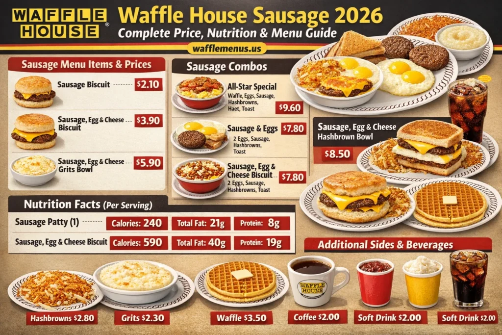 Waffle House Sausage Complete Price, Nutrition & Menu Guide
