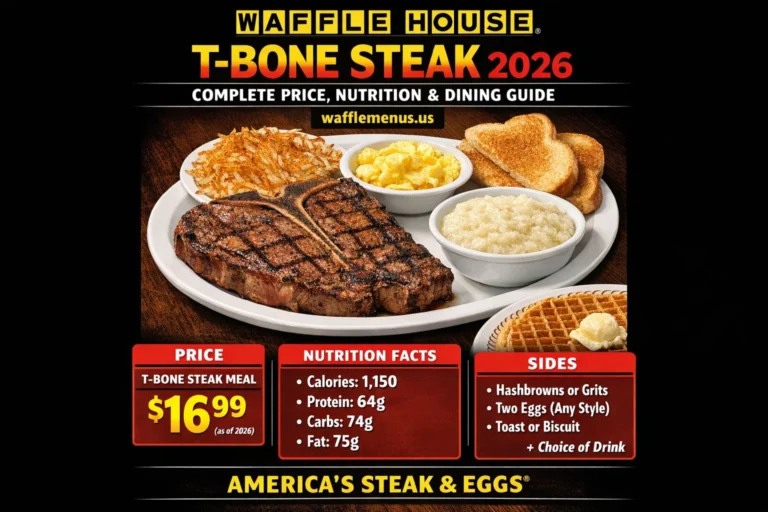 Waffle House T-Bone Steak Complete Price, Nutrition & Dining Guide