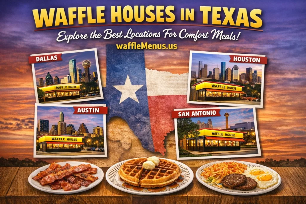 For travelers and locals seeking reliable comfort food across the Lone Star State, finding Waffle House locations in Texas provides consistent dining satisfaction any time of day or night. Whether searching for a 24 hour Waffle House Texas location in Houston, Dallas, Austin, or San Antonio, these iconic diners deliver Southern hospitality with their signature golden waffles, customizable hashbrowns, and hearty breakfast plates. The Waffle House Texas experience extends beyond major metros to communities like Fort Worth, El Paso, Corpus Christi, and Arlington TX, where each location maintains the chain's reputation for quality and accessibility. From North Texas to South Texas, and along major corridors like I-35, I-10, and I-45, Waffle Houses in Texas serve as essential pit stops for road trippers, shift workers, and families craving familiar comfort food. Exploring the Waffle House menu Texas offers reveals classic favorites like the All Star Special, pecan waffles, and the regional Texas bacon cheesesteak melt that have become staples for patrons across the state. Whether visiting for Waffle House breakfast Texas in the morning, a late-night meal from a Waffle House open 24 hours, or utilizing Waffle House delivery Texas services, customers appreciate the consistent quality and generous portions. The best Waffle House Texas locations often combine efficient service with that welcoming diner atmosphere that regulars cherish, making each visit to a Waffle House near me Texas feel like a homecoming. For those with dietary considerations, inquiring about Waffle House gluten free Texas options or checking Waffle House nutrition Texas information ensures everyone can enjoy these Southern comfort classics. The cultural significance of Waffle Houses in Texas extends beyond mere dining establishments to become community landmarks and regional traditions. From the Hill Country to the Gulf Coast, and throughout Central Texas and West Texas, these restaurants have woven themselves into the fabric of local life. The Waffle House experience Texas represents more than just food—it's about reliability during storms, consistency for travelers, and community connection for regulars. Whether you're searching for a Waffle House DFW location after a flight, a Waffle House near me for a quick breakfast, or planning a stop at a Waffle House I-35 location during a road trip, these establishments deliver exactly what hungry Texans expect: quality comfort food served with genuine Southern hospitality around the clock.