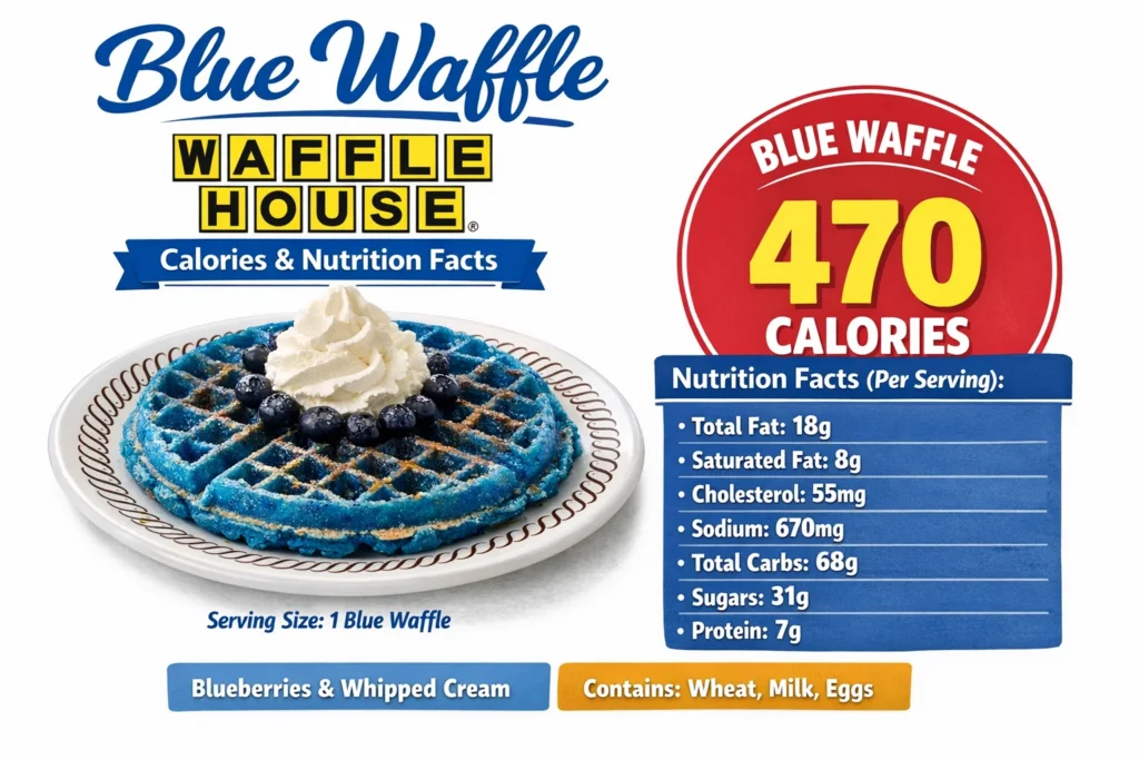 Calories and Nutrition in the Blue Waffle at Waffle House