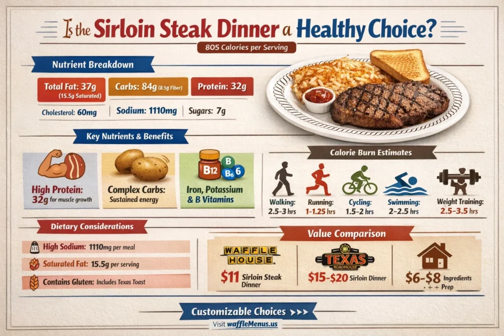 Sirloin Steak Dinner with calories