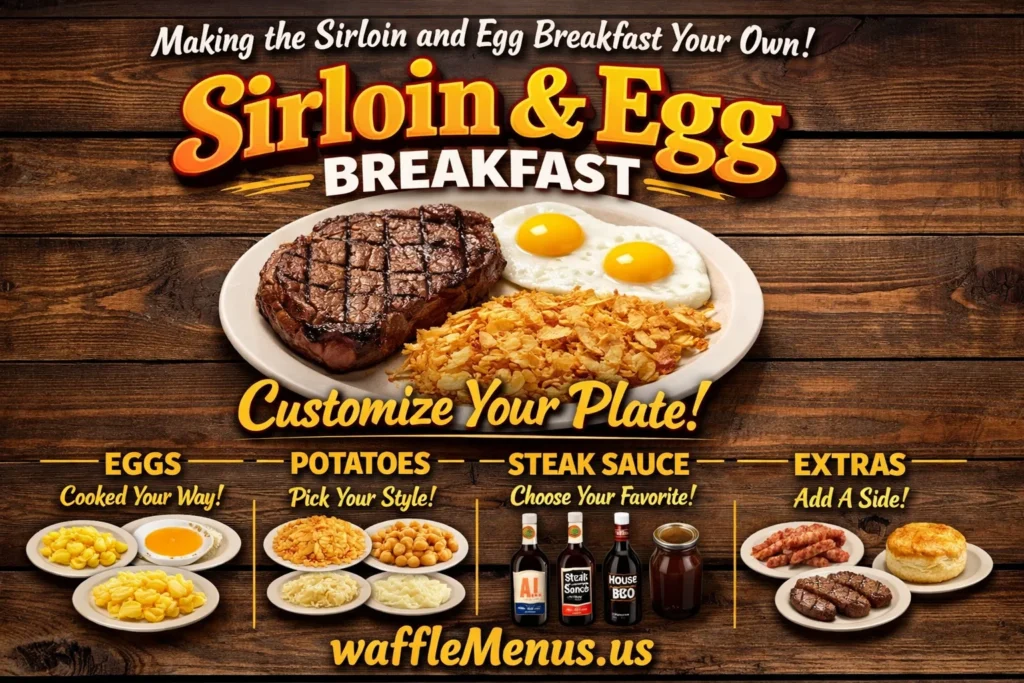Waffle House Sirloin And Egg Breakfast with Hashbrown